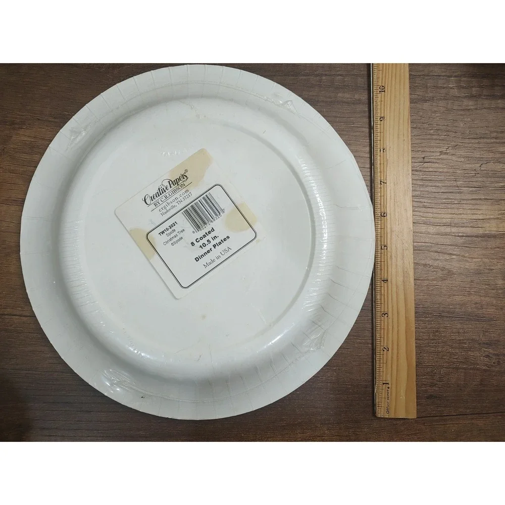 Vintage Spode Paper Plate Christmas Tree 8 Count Pack NOS Made In USA A3